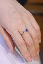 Load image into Gallery viewer, LUOWEND 18K White Gold Real Natural Diamond and Sapphire Ring for Women
