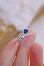Load image into Gallery viewer, LUOWEND 18K White Gold Real Natural Diamond and Sapphire Ring for Women
