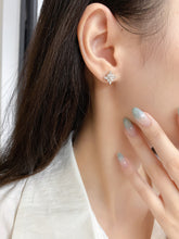 Load image into Gallery viewer, LUOWEND 18K White Gold Natural Diamond Earrings for Women
