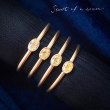 Load image into Gallery viewer, LUOWEND 18K White Gold Real Natural Yellow Diamond Ring for Women
