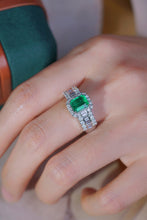 Load image into Gallery viewer, LUOWEND 18K White Gold Real Natural Diamond and Emerald Ring for Women
