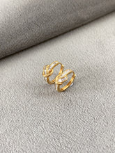 Load image into Gallery viewer, LUOWEND 18K White/Yellow Gold Natural Diamond Earrings for Women
