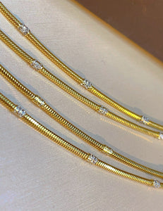 LUOWEND 18K Yellow Gold Party Necklace for Women