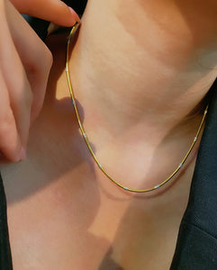 LUOWEND 18K Yellow Gold Party Necklace for Women