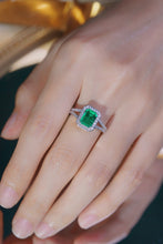 Load image into Gallery viewer, LUOWEND 18K White Gold Real Natural Diamond and Emerald Ring for Women
