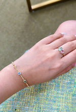Load image into Gallery viewer, LUOWEND 18K Gold Natural Color Sapphire Bangle for Women
