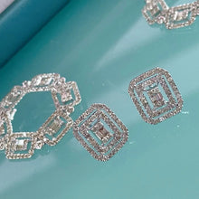 Load image into Gallery viewer, LUOWEND 18K White Gold Real Natural Diamond Earrings for Women
