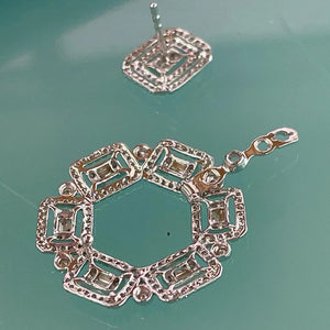 LUOWEND 18K White Gold Real Natural Diamond Earrings for Women