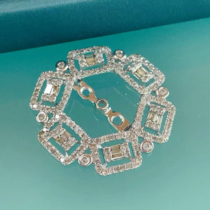 LUOWEND 18K White Gold Real Natural Diamond Earrings for Women