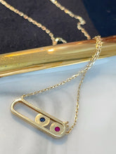 Load image into Gallery viewer, LUOWEND 18K Yellow Gold Natural Diamond and Color Sapphire Necklace for Women
