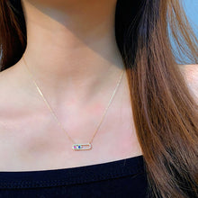 Load image into Gallery viewer, LUOWEND 18K Yellow Gold Natural Diamond and Color Sapphire Necklace for Women

