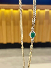 Load image into Gallery viewer, LUOWEND 18K Yellow Gold Natural Emerald Necklace for Women

