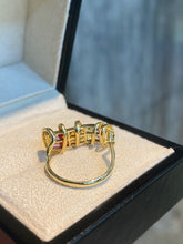 Load image into Gallery viewer, LUOWEND 18K Yellow Gold Natural Color Sapphire Ring for Women
