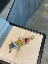 Load image into Gallery viewer, LUOWEND 18K Yellow Gold Natural Color Sapphire Ring for Women
