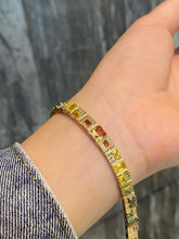 Load image into Gallery viewer, LUOWEND 18K Yellow Gold Natural Color Sapphire Bracelet for Women
