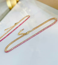 Load image into Gallery viewer, LUOWEND 18K Yellow Gold Natural Pink Sapphire Bracelet for Women
