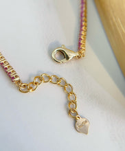 Load image into Gallery viewer, LUOWEND 18K Yellow Gold Natural Pink Sapphire Bracelet for Women
