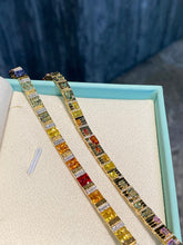 Load image into Gallery viewer, LUOWEND 18K Yellow Gold Natural Color Sapphire Bracelet for Women
