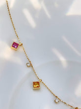 Load image into Gallery viewer, LUOWEND 18K Yellow Gold Natural Color Sapphire Necklace for Women
