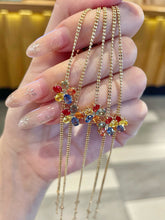 Load image into Gallery viewer, LUOWEND 18K Yellow Gold Natural Color Sapphire Bracelet for Women
