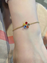 Load image into Gallery viewer, LUOWEND 18K Yellow Gold Natural Color Sapphire Bracelet for Women
