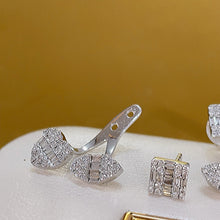 Load image into Gallery viewer, LUOWEND 18K White Gold Natural Diamond Stud Earrings for Women
