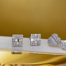 Load image into Gallery viewer, LUOWEND 18K White Gold Natural Diamond Stud Earrings for Women
