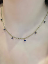 Load image into Gallery viewer, LUOWEND 18K Yellow Gold Natural Sapphire Necklace for Women
