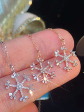 Load image into Gallery viewer, LUOWEND 18K White or Yellow or Rose Gold Natural Diamond Necklace for Women
