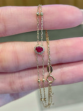 Load image into Gallery viewer, LUOWEND 18K Yellow Gold Natural Ruby Bracelet for Women
