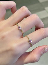 Load image into Gallery viewer, LUOWEND 18K Yellow Gold Natural Pink Sapphire Ring for Women
