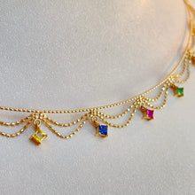 Load image into Gallery viewer, LUOWEND 18K Yellow Gold Natural Color Sapphire Necklace for Women
