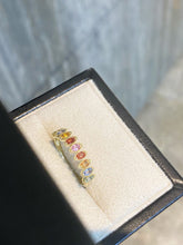 Load image into Gallery viewer, LUOWEND 18K Yellow Gold Natural Color Sapphire Ring for Women
