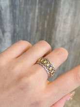 Load image into Gallery viewer, LUOWEND 18K Yellow Gold Natural Color Sapphire Ring for Women
