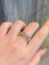 Load image into Gallery viewer, LUOWEND 18K Yellow Gold Natural Color Sapphire Ring for Women

