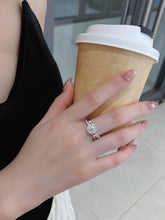 Load image into Gallery viewer, LUOWEND 18K White Gold Natural Diamond Ring for Women
