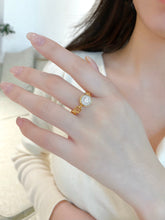 Load image into Gallery viewer, LUOWEND 18K Yellow Gold Natural Diamond Ring for Women
