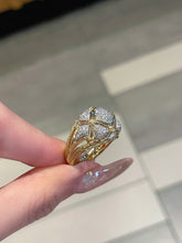 Load image into Gallery viewer, LUOWEND 18K Yellow Gold Natural Diamond Ring for Women

