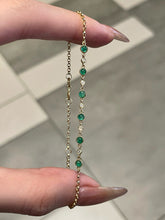 Load image into Gallery viewer, LUOWEND 18K Yellow Gold Natural Emerald Bracelet for Women
