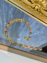 Load image into Gallery viewer, LUOWEND 18K Yellow Gold Natural Color Sapphire Bracelet for Women

