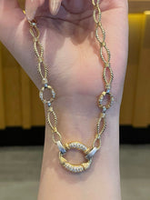 Load image into Gallery viewer, LUOWEND 18K White+Yellow Gold Natural Diamond Necklace for Women
