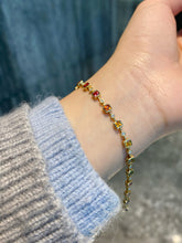 Load image into Gallery viewer, LUOWEND 18K Yellow Gold Natural Color Sapphire Bracelet for Women
