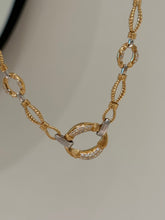 Load image into Gallery viewer, LUOWEND 18K White+Yellow Gold Natural Diamond Necklace for Women
