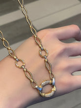 Load image into Gallery viewer, LUOWEND 18K White+Yellow Gold Natural Diamond Necklace for Women
