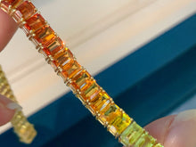 Load image into Gallery viewer, LUOWEND 18K Yellow Gold Natural Color Sapphire Bracelet for Women
