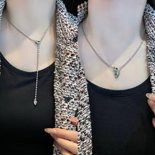 Load image into Gallery viewer, LUOWEND 18K White/Yellow Gold Natural Emerald Necklace for Women
