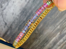 Load image into Gallery viewer, LUOWEND 18K Yellow Gold Natural Color Sapphire Bracelet for Women
