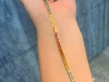 Load image into Gallery viewer, LUOWEND 18K Yellow Gold Natural Color Sapphire Bracelet for Women

