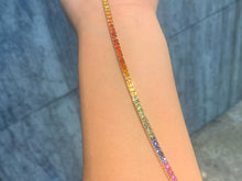 Load image into Gallery viewer, LUOWEND 18K Yellow Gold Natural Color Sapphire Bracelet for Women
