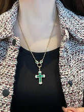 Load image into Gallery viewer, LUOWEND 18K White/Yellow Gold Natural Emerald Necklace for Women
